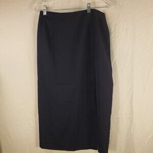 Women's Petites Rena Rowan for SAVILLE Pencil Skirt in Navy Blue w/Slit - 12P